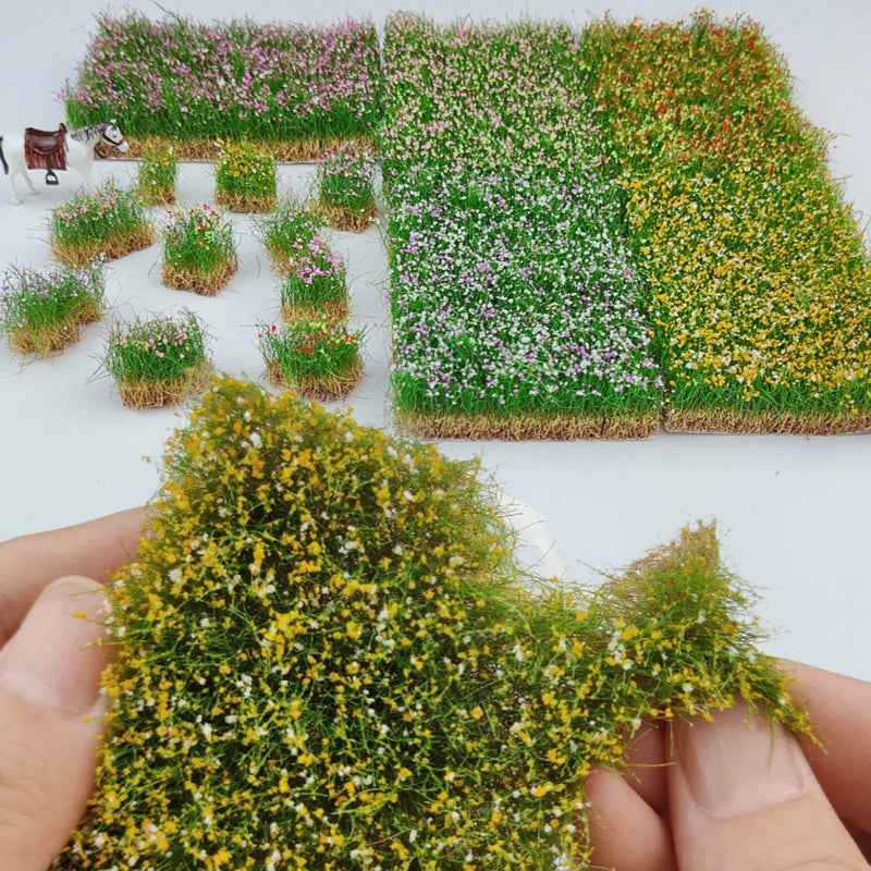 Hand Torn Flower Clusters for Model Making - Garden Miniature Bonsai Decor Set