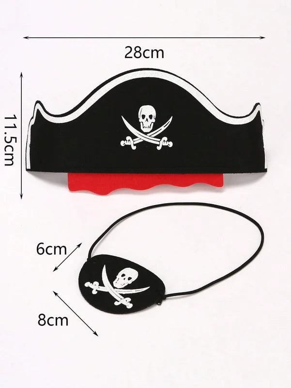 Pirate Eye Patches Skeleton Eye Mask Felt Set for Halloween & Parties