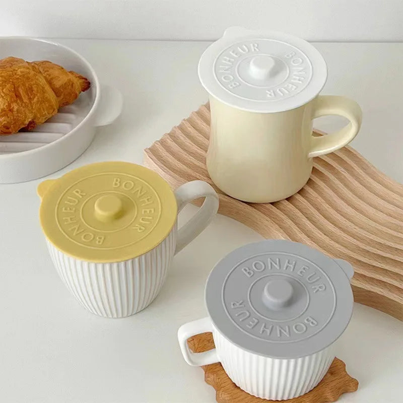 Silicone Mug Cup Lid Cover Sealing Protect Heat Retainer for Tea Coffee Milk
