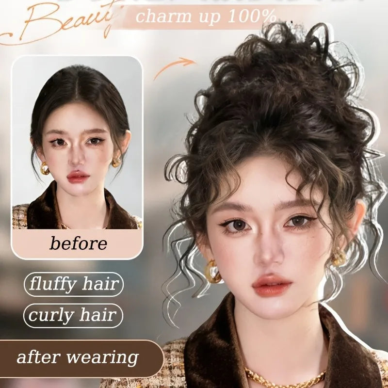 Voluminous Messy Bun Hair Extension Scrunchie for Daily Styling - Natural Look, Easy Wear