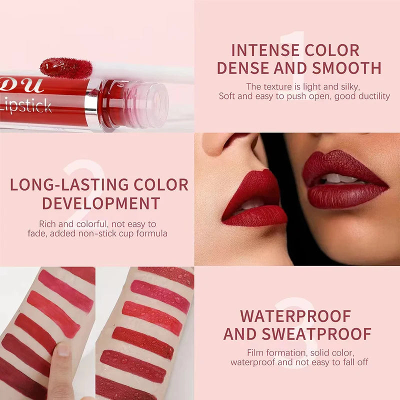Matte Lip Gloss Liquid Lipstick - Waterproof Long-Lasting Lip Stains for Adults