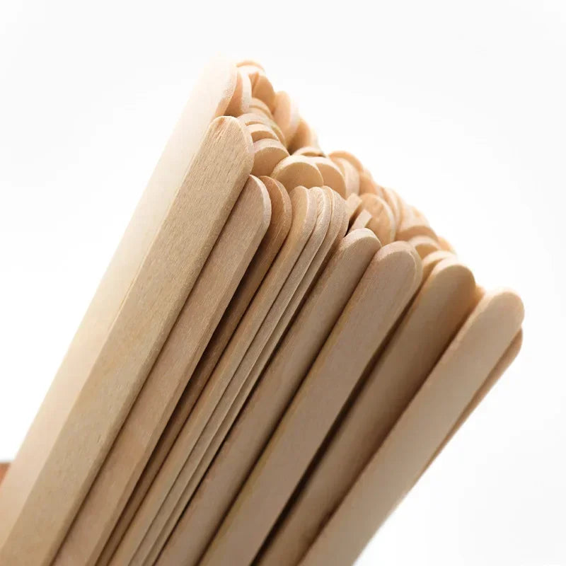 100 Pcs Wooden Popsicle Sticks for DIY Ice Cream, Crafts & Cake Decorating