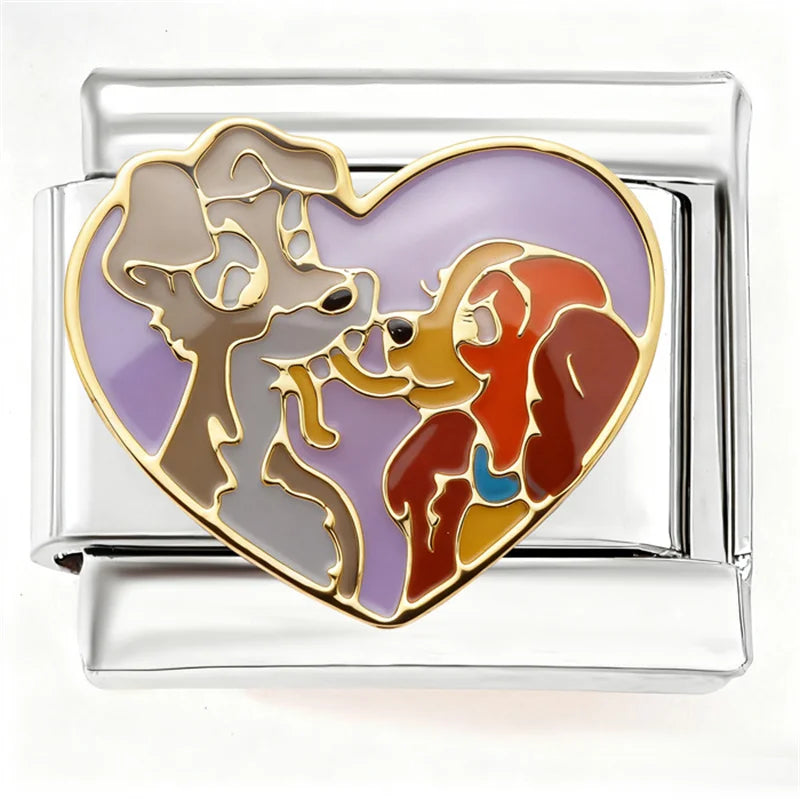 Colorful Cat Strawberry Mushroom Wings Charm Bracelet - Stainless Steel DIY Jewelry Making