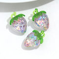 10pcs Transparent Strawberry Acrylic Charms for DIY Jewelry & Accessories