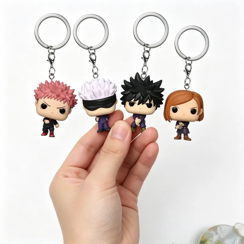 Anime Style Pocket Keychain Action Figures Collection - Gojo Megumi Yuji Nobara PVC Toy