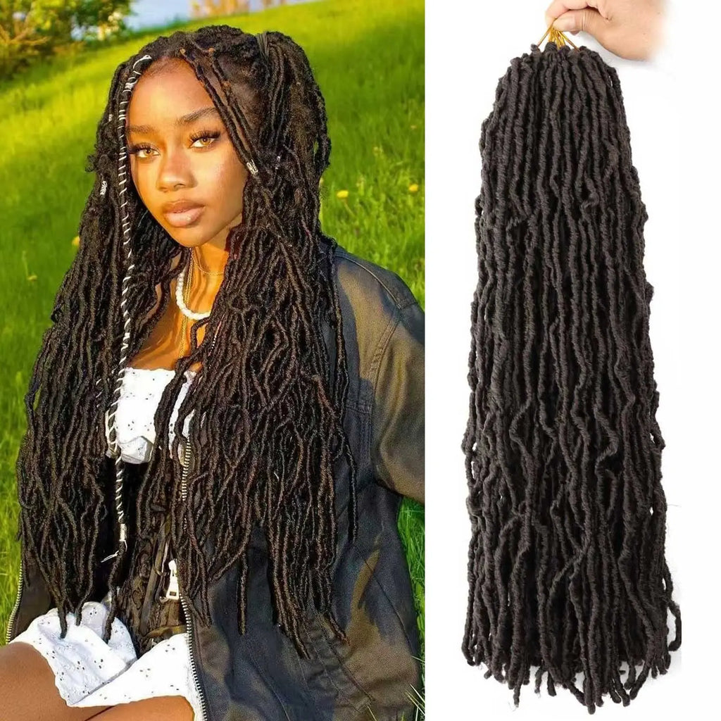 Faux Locs Crochet Hair 30 Inch Soft Locs for Women - Distressed & Butterfly Styles