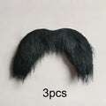3pcs Fake Mustaches Set - Realistic Stick-On Facial Hair for Cosplay & Costumes