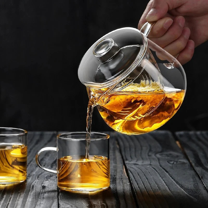 Glass Teapot Penguin Shape Chinese Tea Ceremony Set 480ML 600ML Transparent