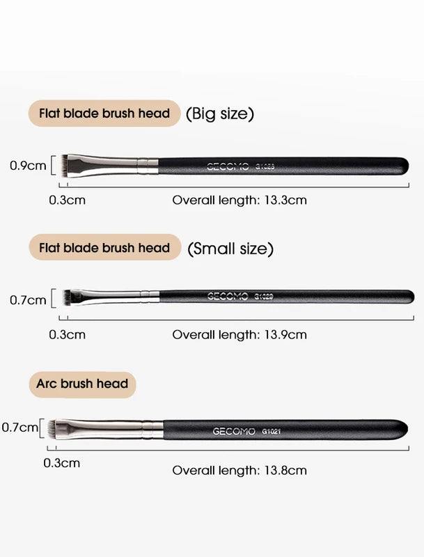 Eyeliner & Eyebrow Makeup Brush Set Flat Head Circular Arc Cosmetic Tools