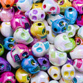 10pcs Colored 3D Skull Beads Acrylic Skull Jewelry Making Supplies Halloween Craft