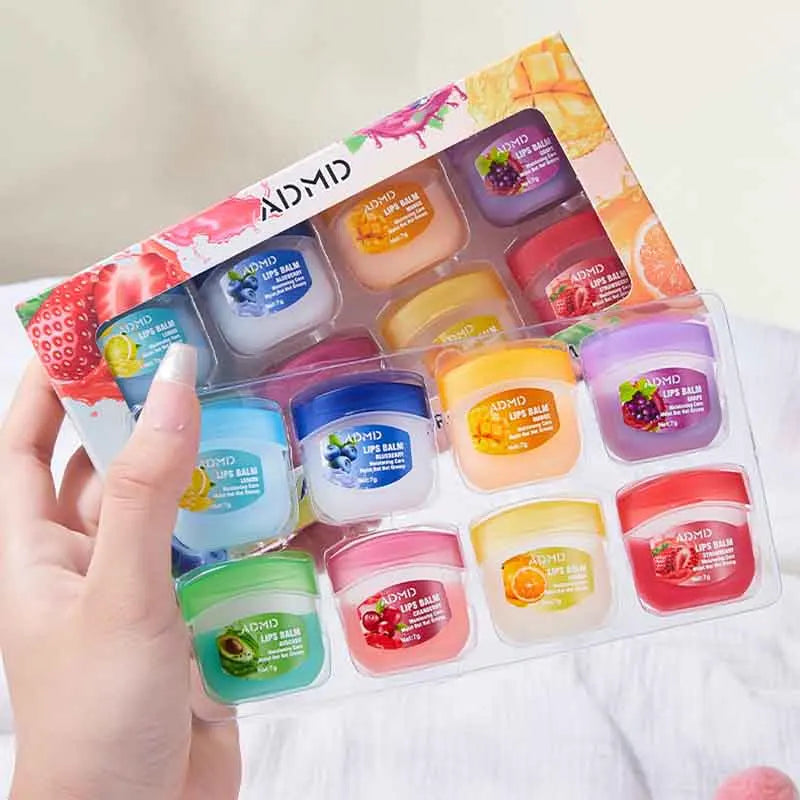 8-Piece Fruit Lip Balm Set Moisturizing Lipstick & Lip Care Kit