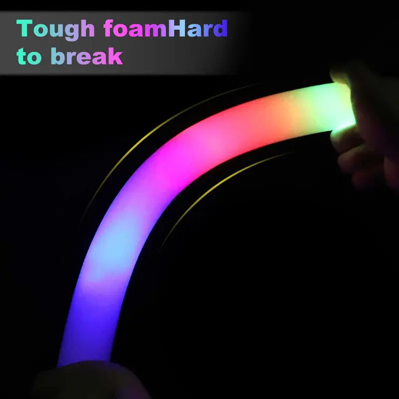100 Pcs LED Glow Sticks Bulk Party Light-Up Foam Tubes for Events & Celebrations
