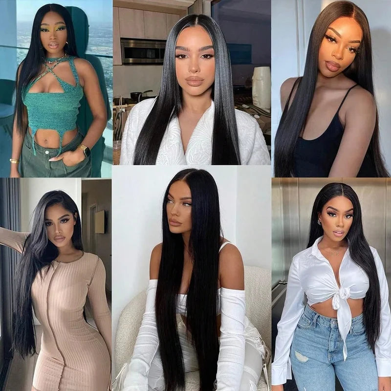 40 Inch Brazilian Human Hair Lace Front Wig HD Transparent Lace Glueless Full Frontal 250% Density