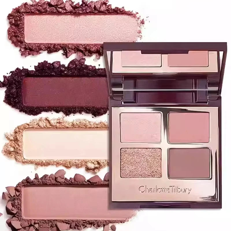 Eye Shadow Palette 4-in-1 Nude Pink Eyeshadow Makeup Kit - Long-Lasting Matte & Shimmer
