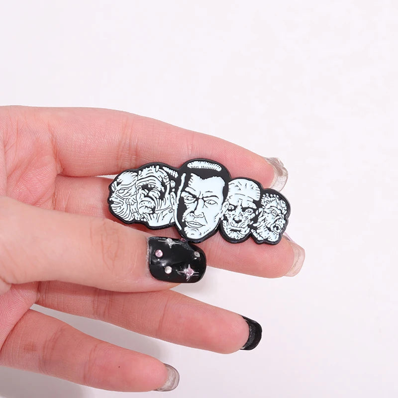 Halloween Horror Monsters Enamel Brooch Pins - Anime Movie Role Badge