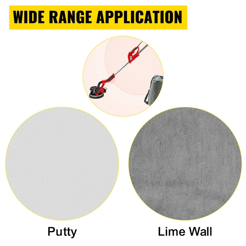 850W Variable Speed Drywall Sander with Foldable Handle and LED Light