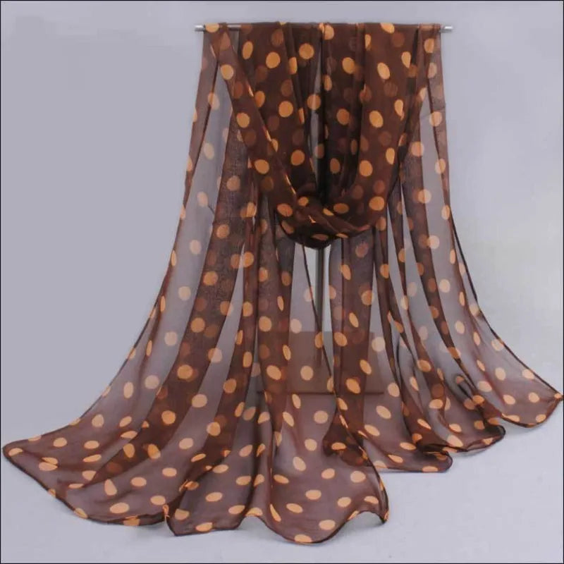 Polka Dot Chiffon Scarf Ladies Summer Neck Wrap Soft Head Covering