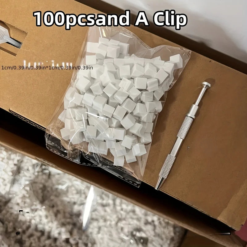 White Nail Sponge Cubes Set with Pickup Tool for Gradient & Ombré Nail Art