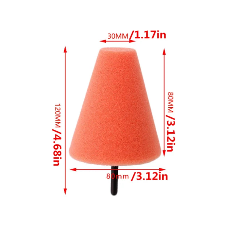 Car Hub Polishing Sponge Grinding Wheel Conical Metal Plastic Detailing Tool