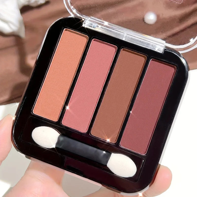 4-Color Eyeshadow Palette Long-Lasting Natural Earth Tones Makeup