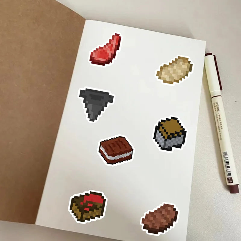 70Pcs Cartoon Pixel Game Stickers for Mobile Phone, Luggage & DIY Crafts Waterproof Kids Toys