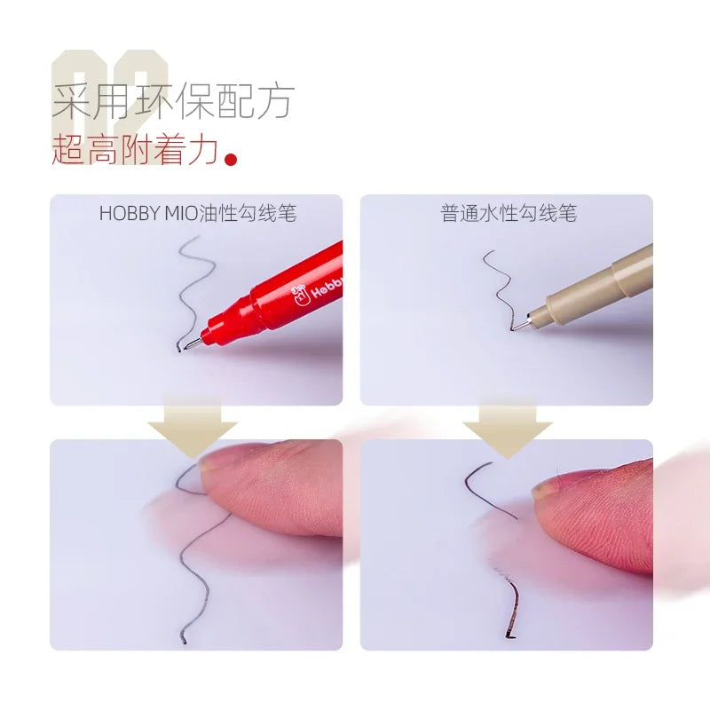 Hobby Paint Pen Model Set - Ultra-Fine Oily Waterproof Coloring Tools for DIY Hobby Models