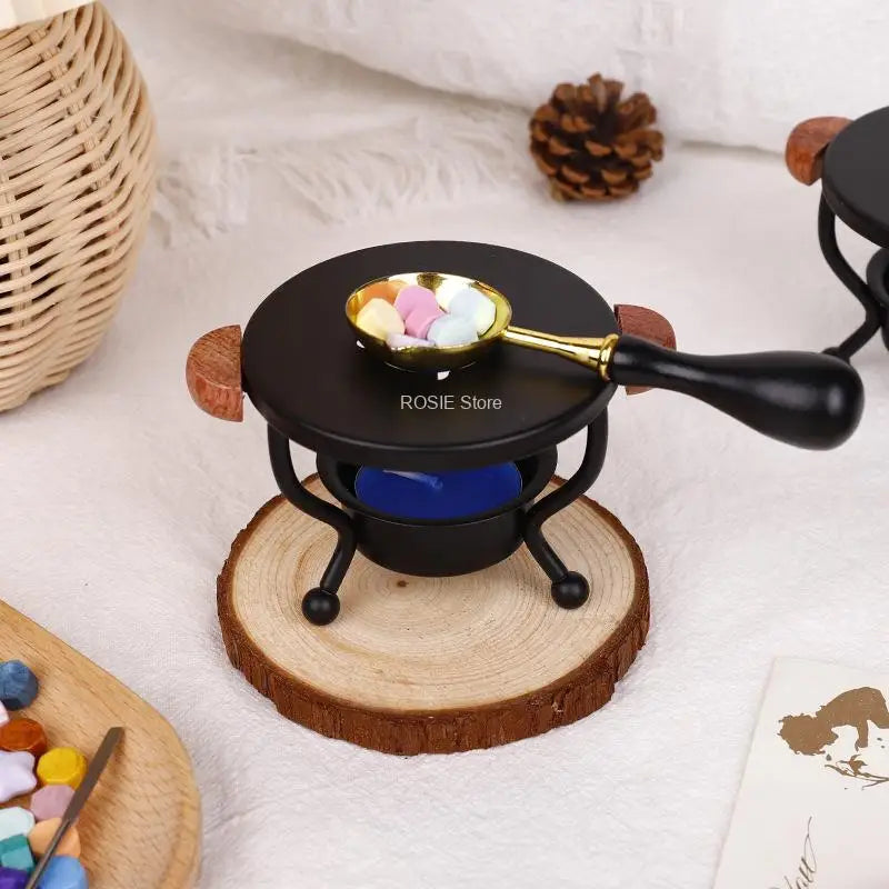 Sealing Wax Furnace with Melting Pot and Spoon Tool for Wedding Invitations DIY Crafts