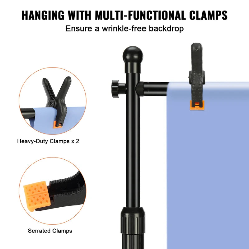 10 ft Heavy Duty Adjustable Photography Backdrop Stand for Studio & Events