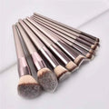 10-Piece Makeup Brush Set with Champagne Gold Handles - Vegan, Cruelty-Free Face & Eye Tools