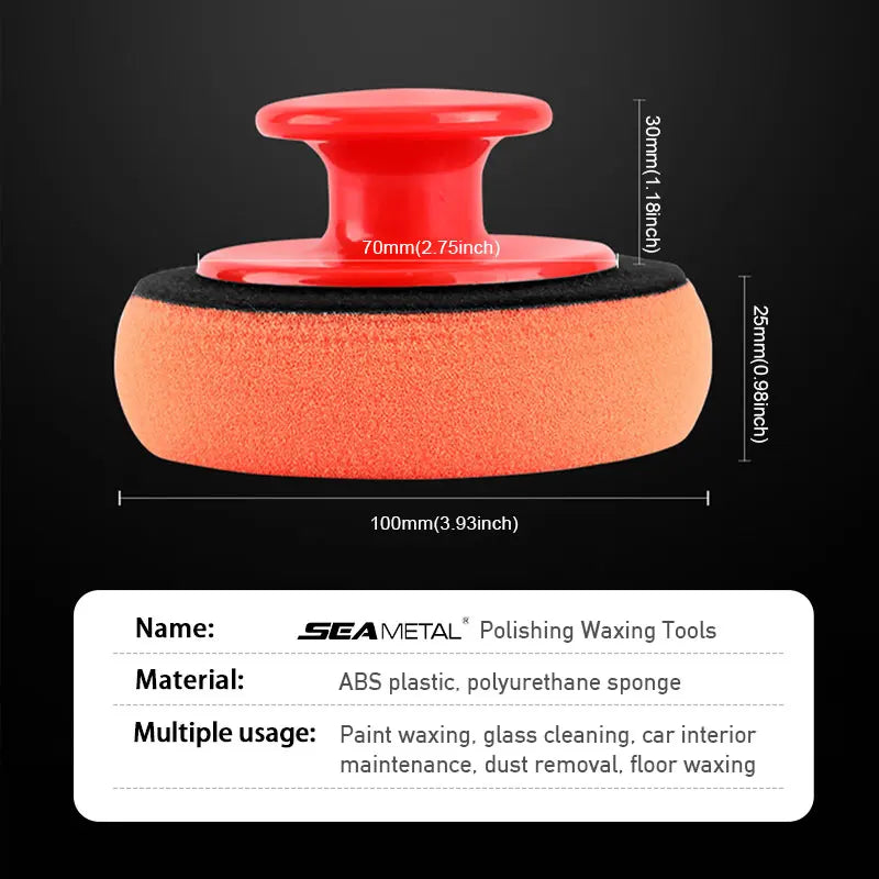 Car Polishing Pads Kit - 6 Multi-Functional Wash & Wax Sponges with Handle