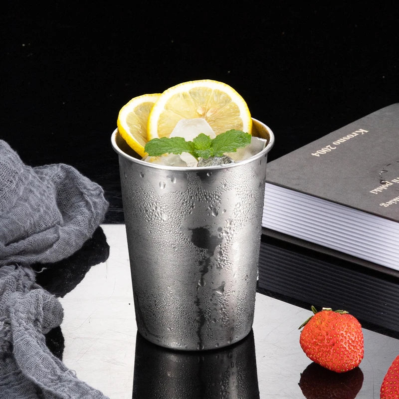 4-Piece Stainless Steel Water Cups Set - Unbreakable, Stackable Drinkware