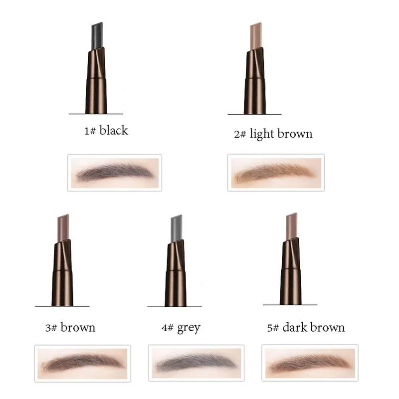 Double-Ended Eyebrow Pencil & Eyeliner Makeup Set Waterproof Long-Lasting
