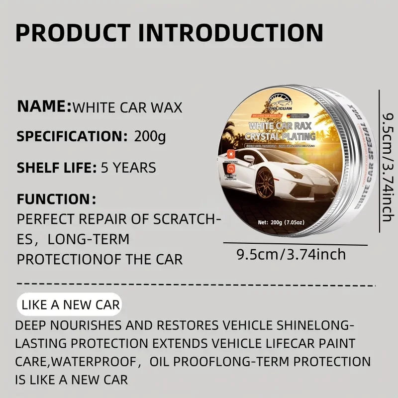 Car Polishing Wax Kit 7.05oz Scratch Repair & Paint Decontamination for Vehicle Care