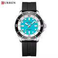 Men's Waterproof Sport Quartz Watch with Large Dial & Luminous Silicone Strap