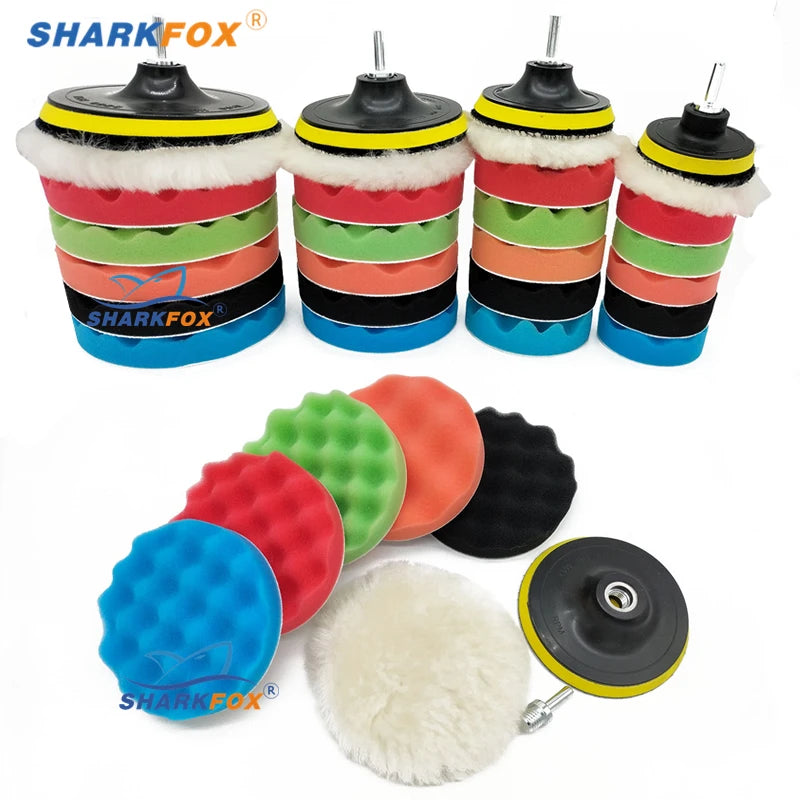 Car Polishing Sponge Pads Kit Foam Buffing Buffer Machine Wax Pads for Auto Motorcycle