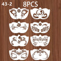 8pcs Face Skeleton Painting Stencil Mask Set for Kids DIY Costume & Party Makeup