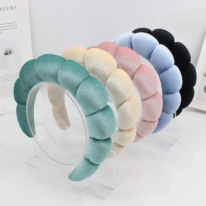Velvet Spa Headband for Face Washing & Makeup Removal, Wide Padded Hair Accessory