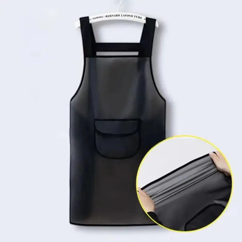 Waterproof PVC Kitchen Apron - Oil Resistant Dirt-Proof Protective Cooking Apron
