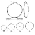 Stainless Steel Hoop Earrings for Women Men Large Small Circle Jewelry - Gold Color