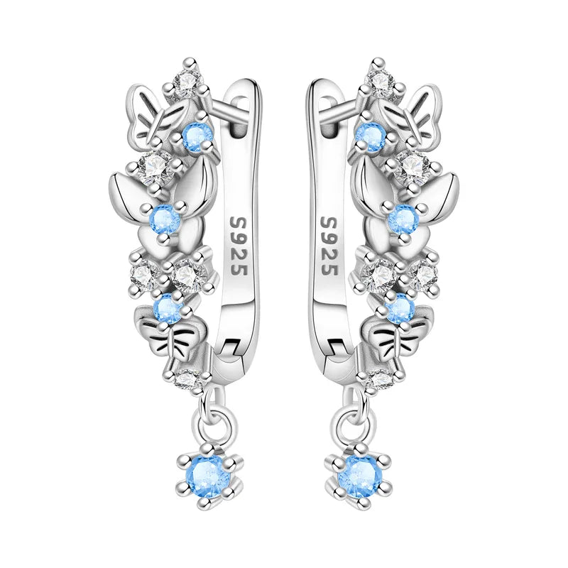 Sterling Silver Butterfly Drop Earrings – Elegant Jewelry for Parties & Gifts