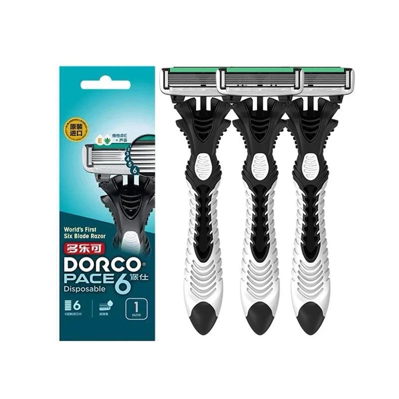 8pcs Stainless Steel Safety Razor Blades for Men Shaving - Original Pace 6 Layer Refills