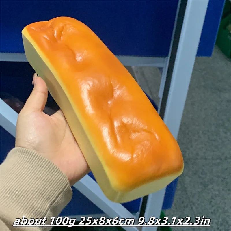 Soft Cheese Sponge Model - Rectangular Squishy Cake Decoration 10x2.3inch