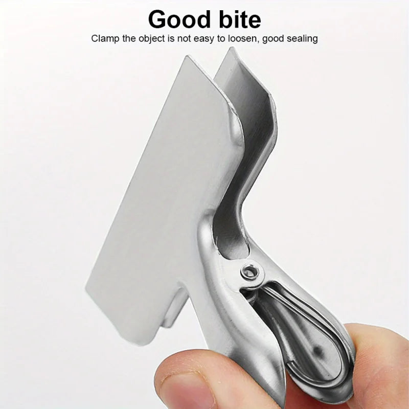 Heavy Duty Stainless Steel Bag Clips - Food Sealing Clamps for Kitchen & Office