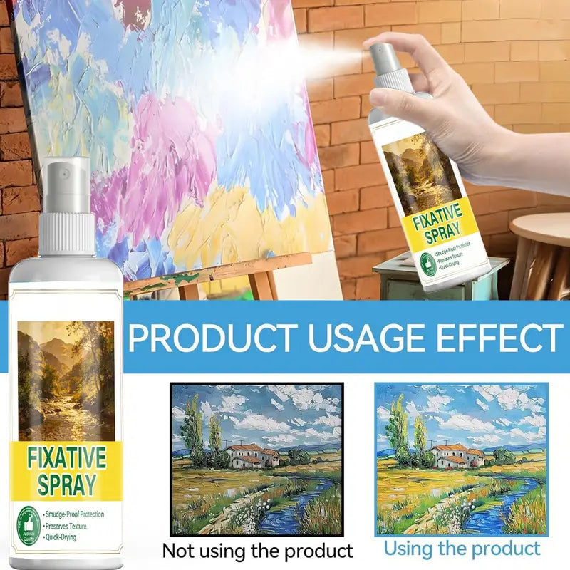 120ml Art Fixative Spray for Pastel Charcoal Oil Painting Smudge-Proof Coating