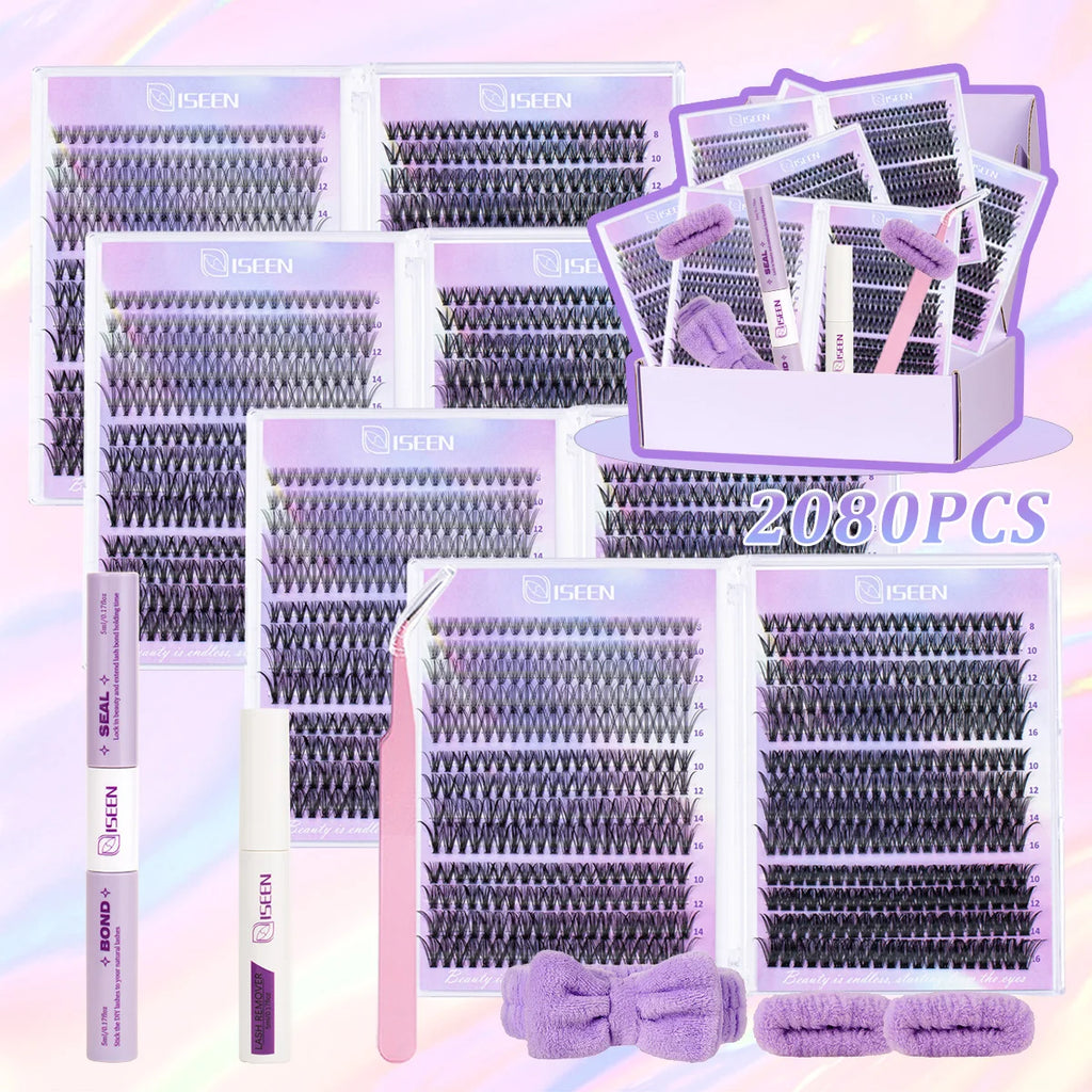 DIY Eyelash Extension Clusters Kit 8-16mm Natural Wispy False Lashes
