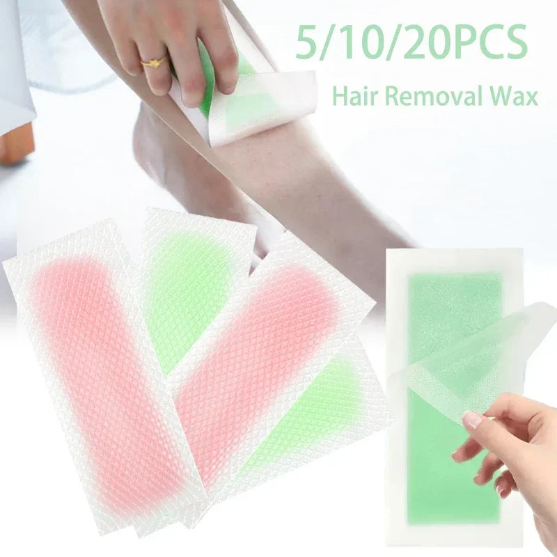 Professional Hair Removal Wax Strips for Legs Face Body - Cold Double Sided Paper