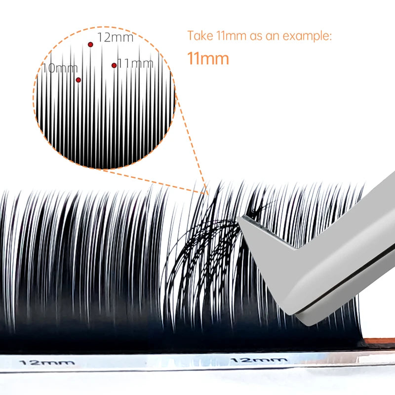 False Eyelash Extensions with Adhesive - Self-Making Fans for Volume & Natural Look
