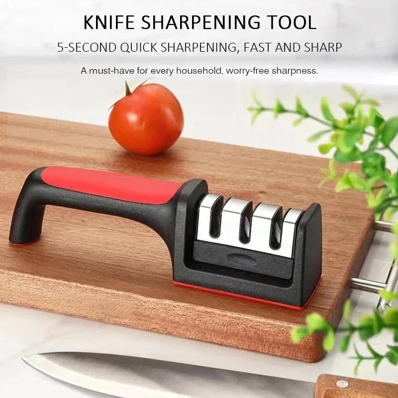 Multi-Stage Kitchen Knife Sharpener Handheld Stainless Steel Sharpening Tool