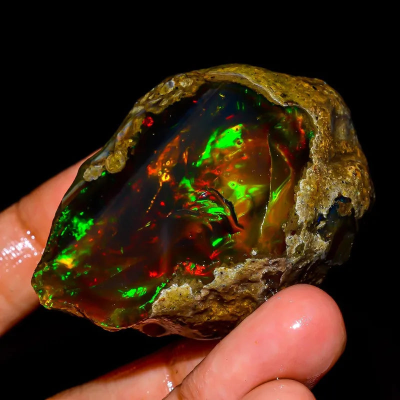 Natural Ethiopian Opal Rough Gemstone for Jewelry Making Collector Piece - Multiple Sizes