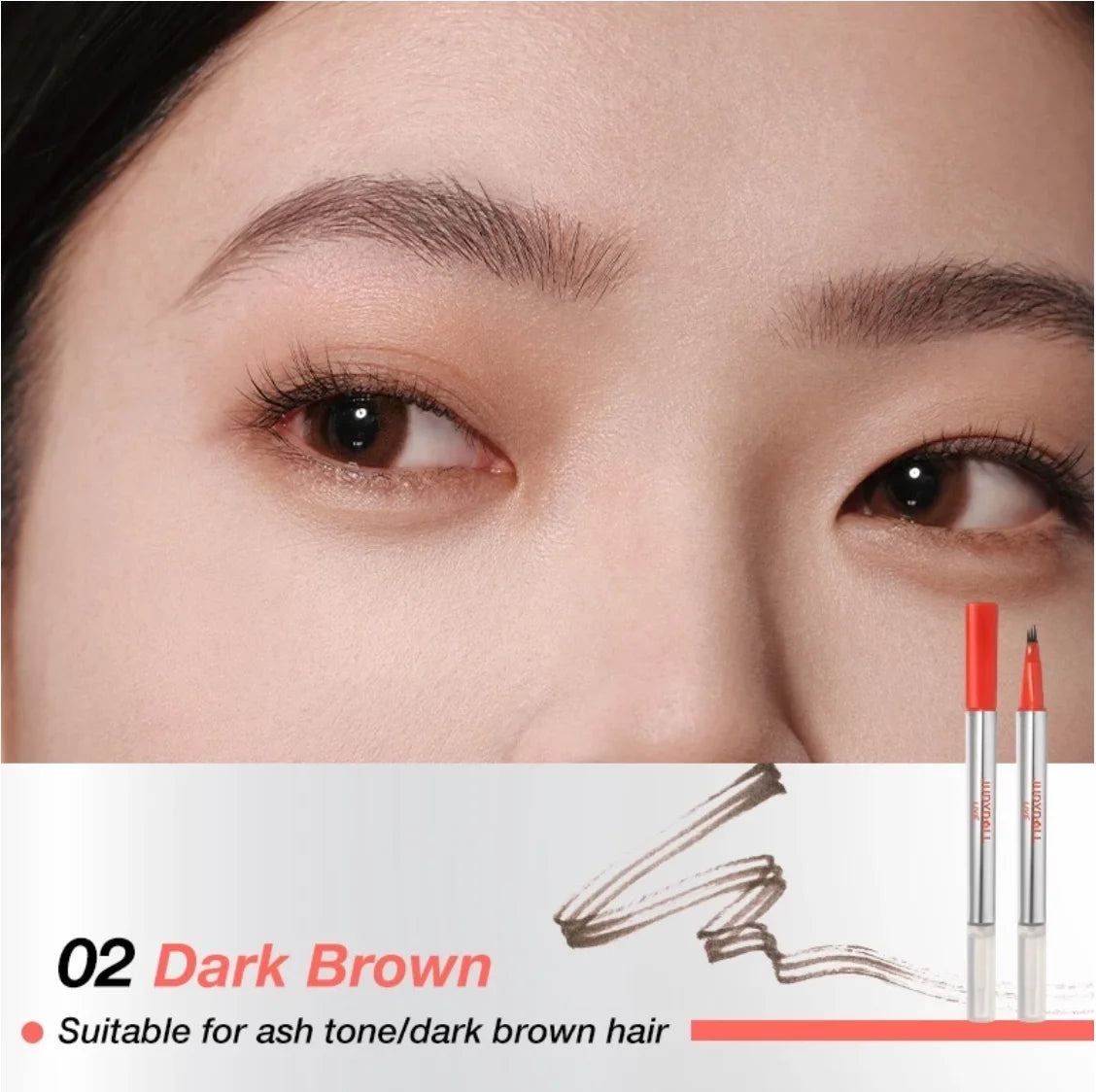 Dual-ended Liquid Brow Pen Waterproof & Sweat-Proof Eyebrow Makeup Tool